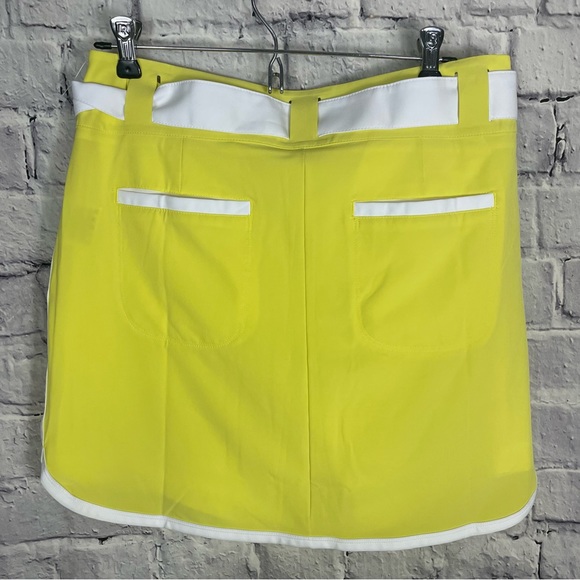 Nike Golf Tour Performance Convertible Golf Skirt Skort Shorts Yellow White 6 - Picture 2 of 15